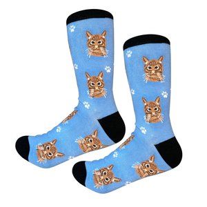 Fundraiser - Tabby Cat  - Fun Unisex Socks - Crazy Pet Lover - Novelty Socks
